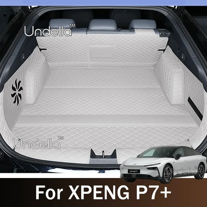 Leather Trunk Mat for XPENG P7+ P7plus 2026 2027 Car Leather Boot Covers Scratch Trunk Mat Pad Tray Protect Interior Accessories