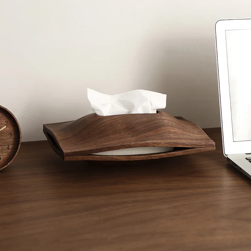 

Massif Tissue Box Black Walnut Wooden Napkin Holder Home Coffee Table Decoration Napkin Storage Case Vintage Handkerchief Boxes