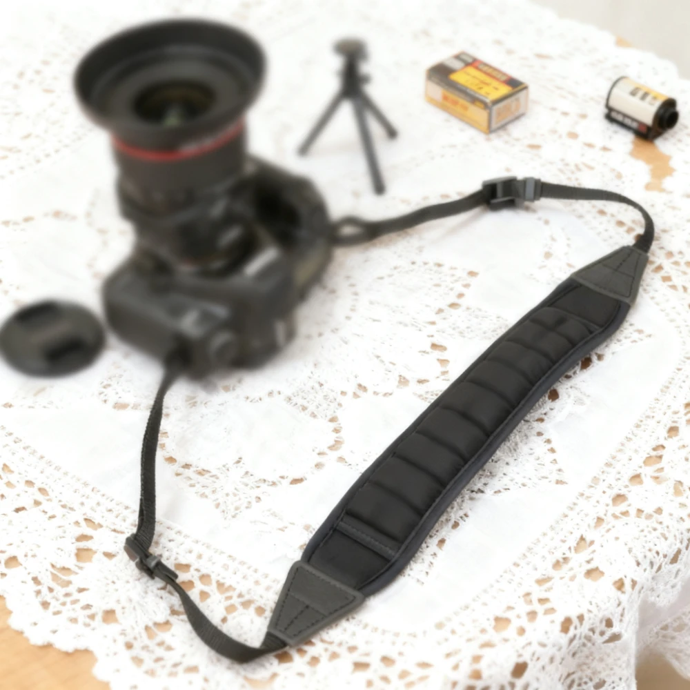 1 x bequemer Kameragurt, breite gepolsterte Schlinge für Canon Nikon Sony Fujifilm DSLR, reduziert Nackenschulterschmerzen