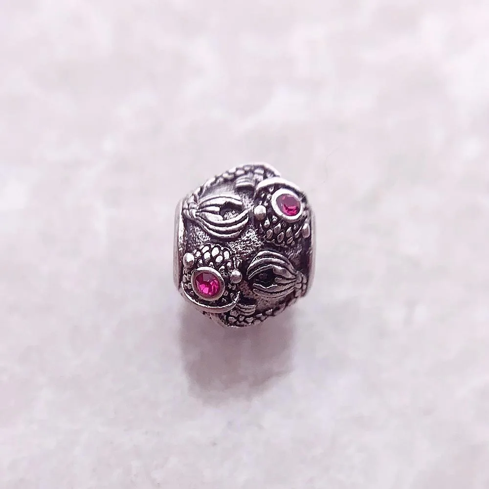 Koralik Koi Fish Fine Jewelry Vintage 925 Sterling Silver prezent talizman dla kobiet mężczyzn — zdjęcie 3