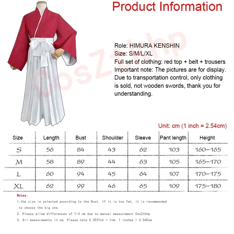 2024 NEW Himura Costume Rurouni Kenshin Cosplay Wig Men And Women In Kendo Suits Halloween Kimono MN5