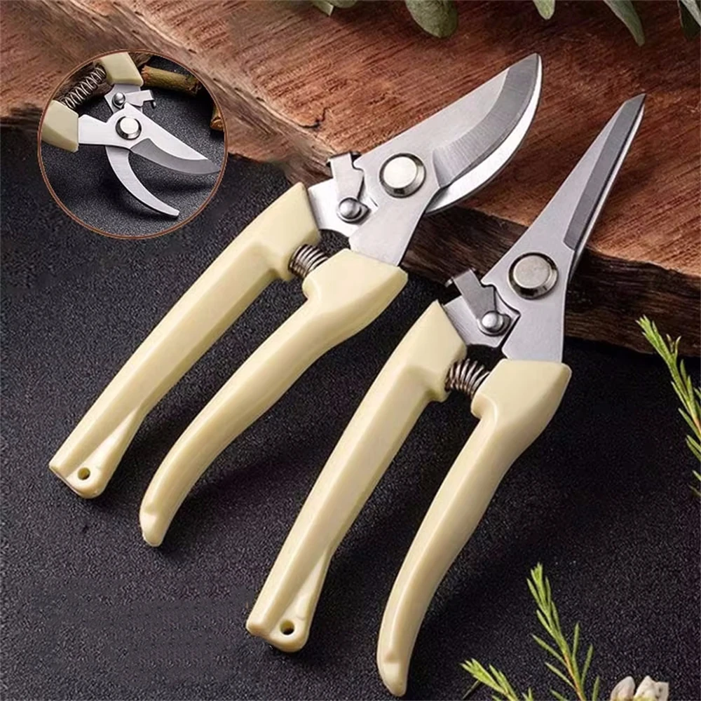 Stainless Steel Scissors Flower Cutting Flower Arrangement Pruning Fruit Tree Garden Branch Cutting Household Grafting 1/2pcs