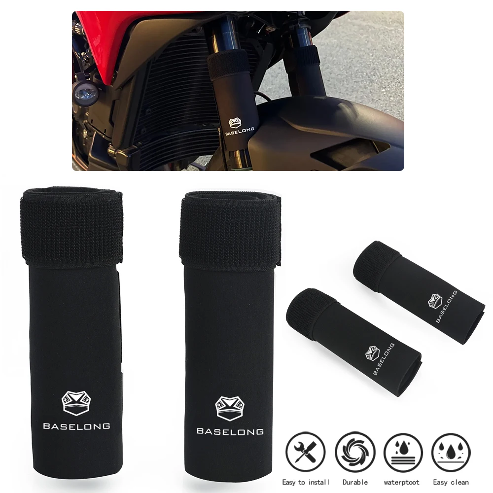 

37-61mm Fork Tube Front Fork Sock Protector Guard Wraparound Neoprene For Loncin Voge 200AC 300AC 300R 500DS 500R 650DS ER10