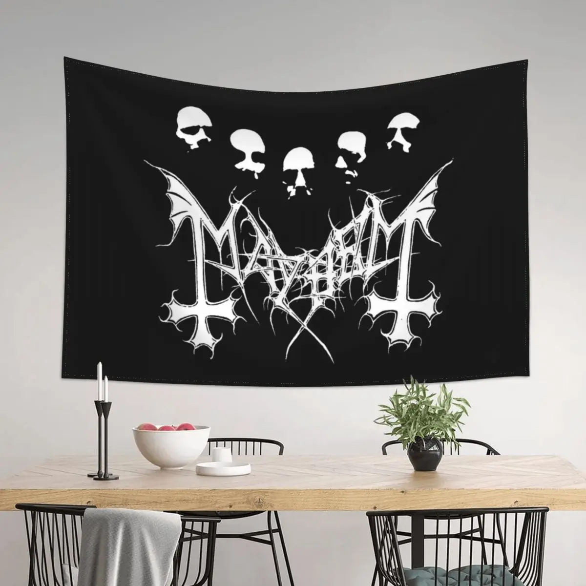 

Mayhem - Norway Band - Original Logo - Fanart Tapestry On The Wall Bedroom Decoration Bedroom Decorations Tapestry