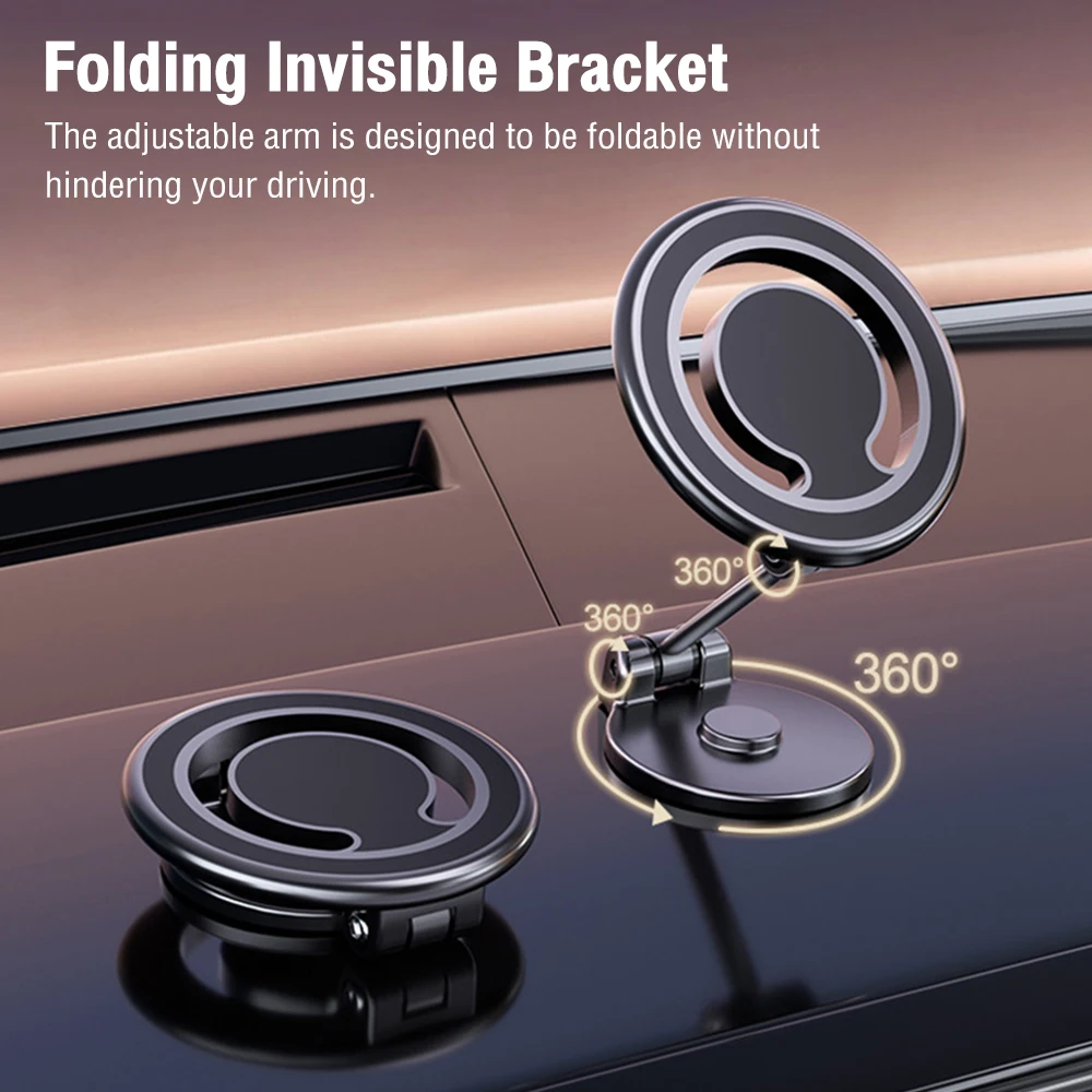 

Magnetic Car Phone Holder 360° Rotation Cellphone Mount GPS Support Foldable Smartphone Stand Magnet Car Navigation Bracket