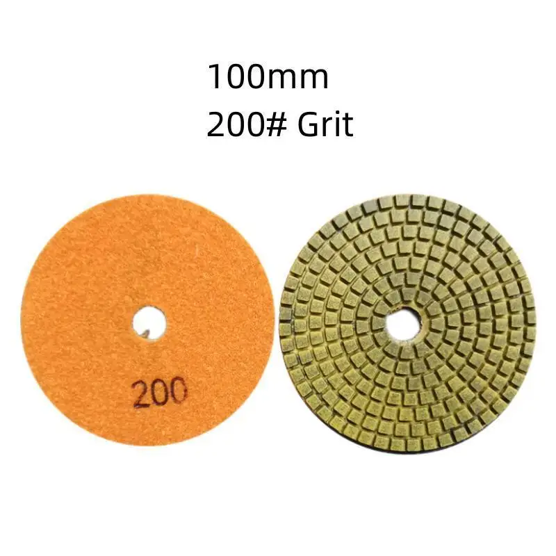 1 Stück 4 Zoll Super-Polierpad 100mm Kupfergebundenes Metall-Nasspolierpad für Marmor, Granit, Stein, Schnellschleifscheibe – Detail 4