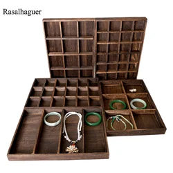 Natural Old Wooden Earrings Jewellery Tray Rings Necklaces Display Earrings Pendant Storage Organizer