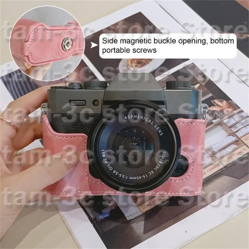 D0UA Made couro PU meia câmera Tampa bolsa para XT30 XT20 XT10 com fácil acesso à bateria