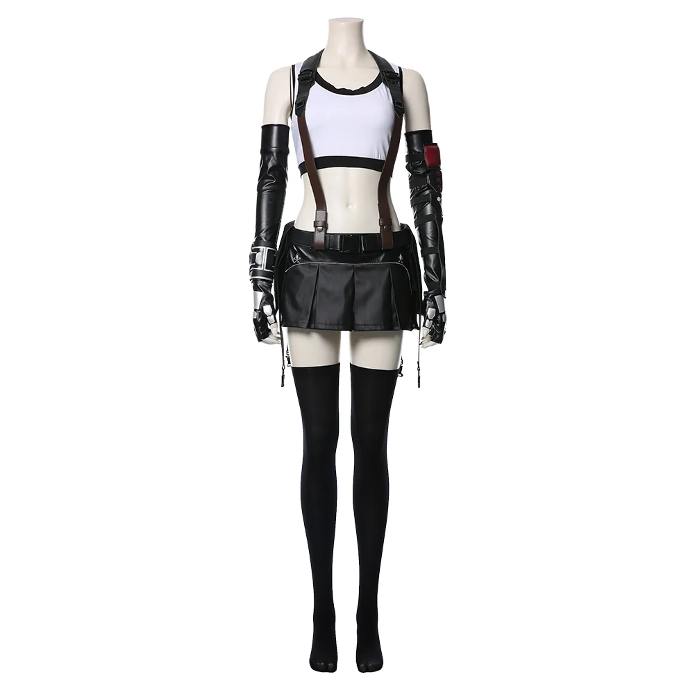 Tifa Lockhart Cosplay Wigs Shoes Costume Game Final Roleplay Fantasy VII Vest Pants Boots Women Swimsuit Halloween Party Suit