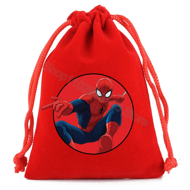 Marvel Spiderman Drawstring Bag Kids Cartoon Printed Storage Bags Boys Tote Bag Child Handbag Sports Travel Bags Birthday Gifts