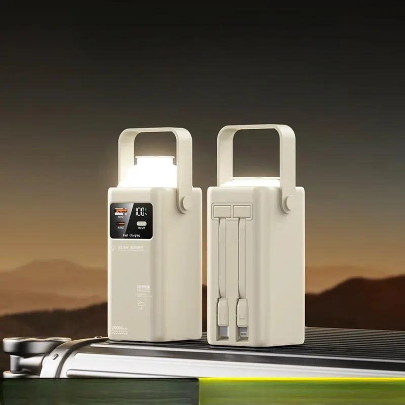 for Cross-border Large Capacity Power Bank PD 22.5W Folding LED Light Outdoor Shared Mobile Power Supply Can Print
