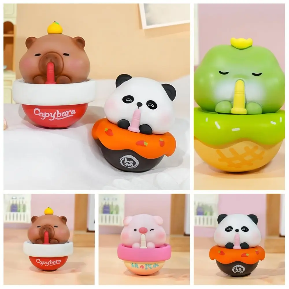

Resin Capybara Tumbler Ornament Model Panda Frog Figurine Decoration Mini Collection Drink Beverages Doll Ornament Decoration
