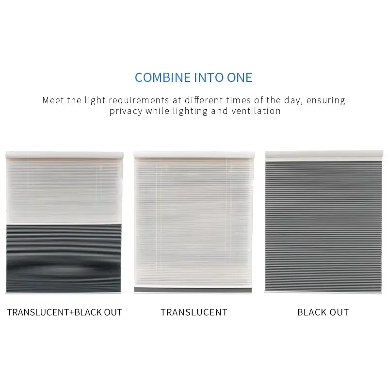2024 LIUJIA Home Use Motorized Day and Night Honeycomb Blinds Living Room and Kitchen Shades