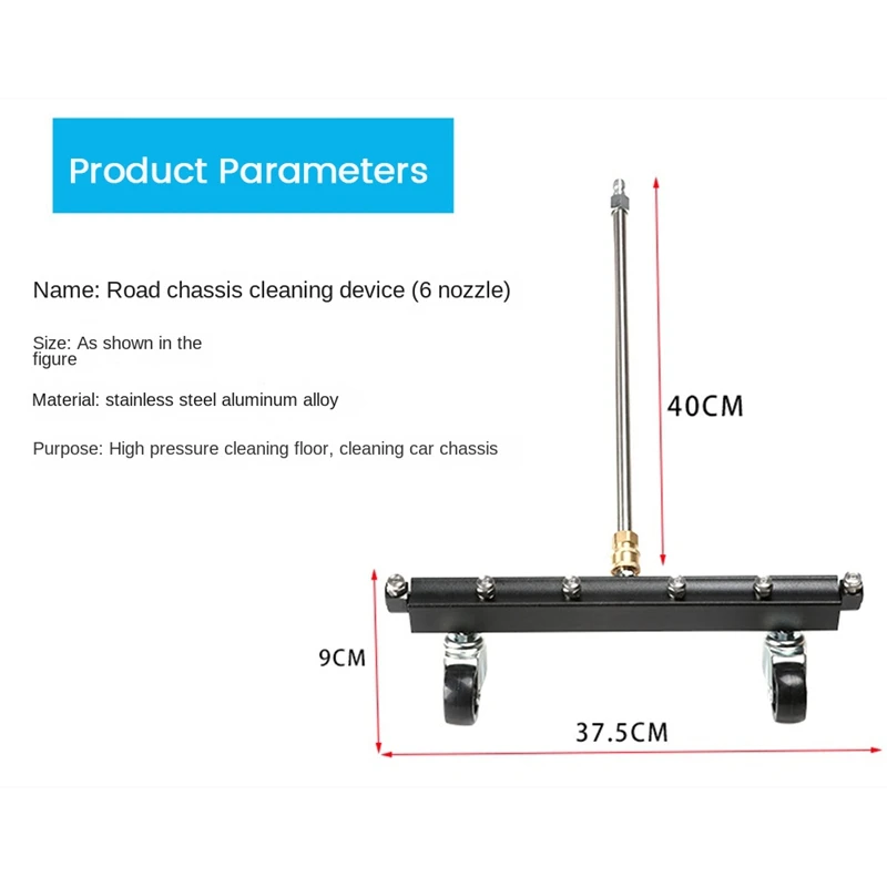 Pressure Washer Under Carriage Cleaner Power Washer Attachment For Car Chassis Cleaning Equipped 6 Fan Nozzle