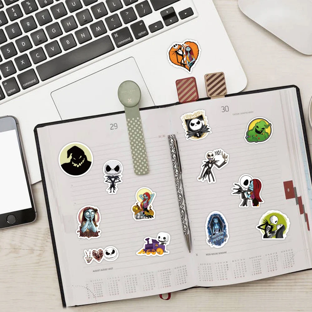 10/30/60pcs Horror Disney Movie Nightmare Before Christmas Stickers Halloween Theme Sticker DIY Phone Laptop Cool Cartoon Decals