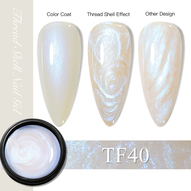 MEET ACROSS 5ml Thread Shell Nail Gel Polish Pearl Shell Varnishes Semi Permanent Soak Off UV LED Nail Art Gel For Manicure