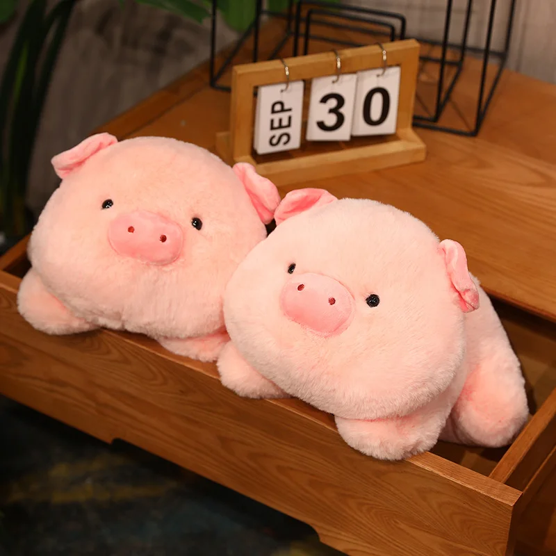 25cm/9.84in Funny Tuantuan Pig Plush Toy Lying Pig Doll Sleep Pillow Cartoon Flush Pig Doll Toys Girls Birthday Gifts Room Decor