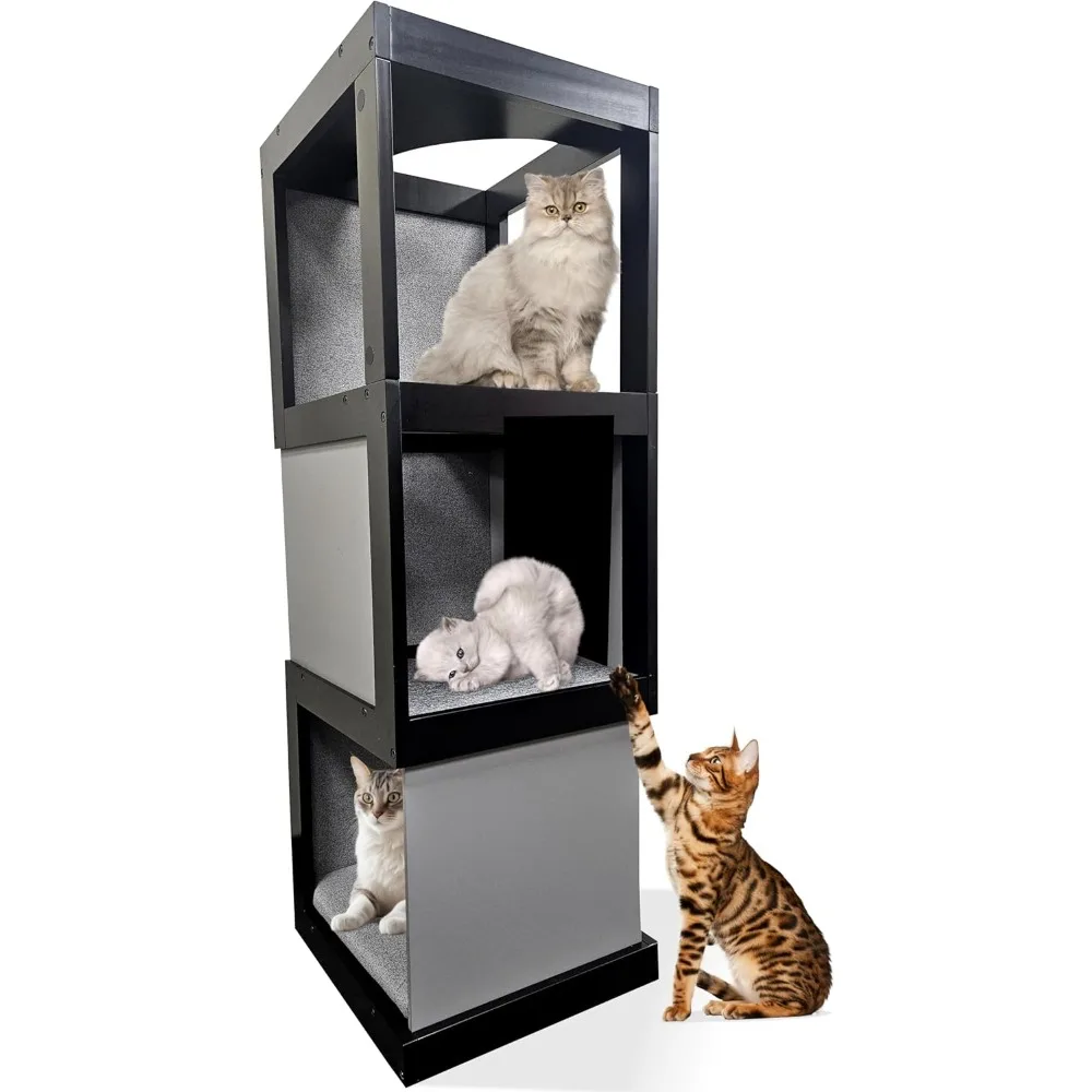 

Современная кошачья башня Skywin, черный/серый — альпинистская башня отлично подходит для стойки, дома или когтеточки — уникальное дерево с Sisa