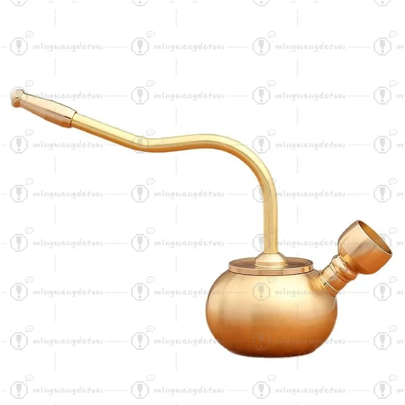 

Vintage Brass Mini Portable Pipe Dual Design Long Nozzle Metal Filter Tool Traditional Copper Craft Home Collectible Decoration