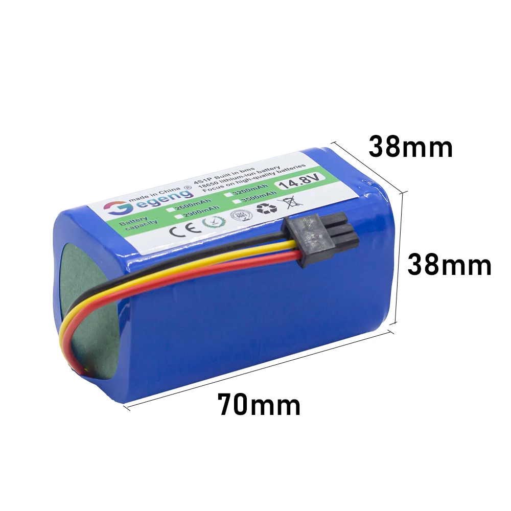 Gegeng 14.8v/14.4v Battery For Qihoo 360 S5 S7 S7Pro T90 X9 2600mAh 3200mAh Robotic Vacuum Cleaner Replacement Batteries