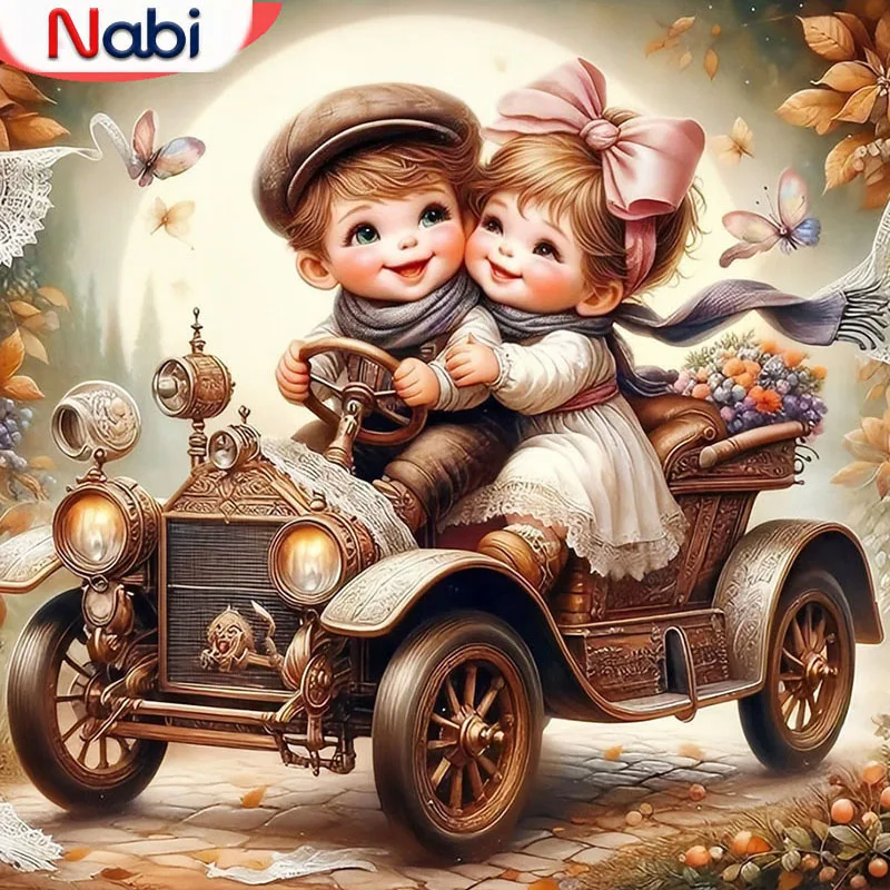 

Портрет Nabi 5D алмазная живопись для девочек и мальчиков, полная квадратная круглая автомобильная мозаика-бабочка, новые поступления, искусство и ремесла, хобби ручной работы