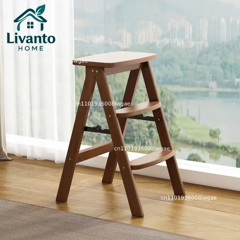

Household multi-functional three-step ladder collection dual-purpose ladder folding stool human ladder portable chair