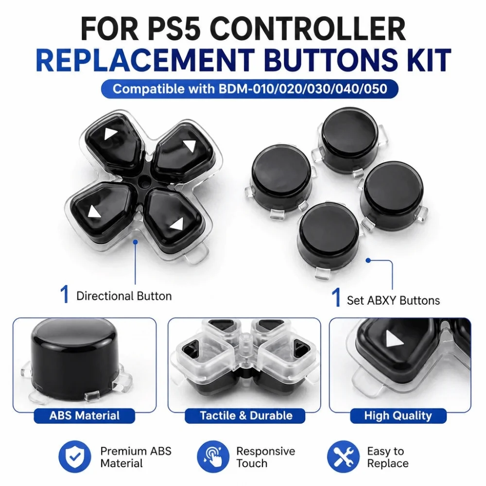 Jelly Color Controller Replacement Buttons Kit 30th Anniversary Edition Directional Buttons for PS5 Controller