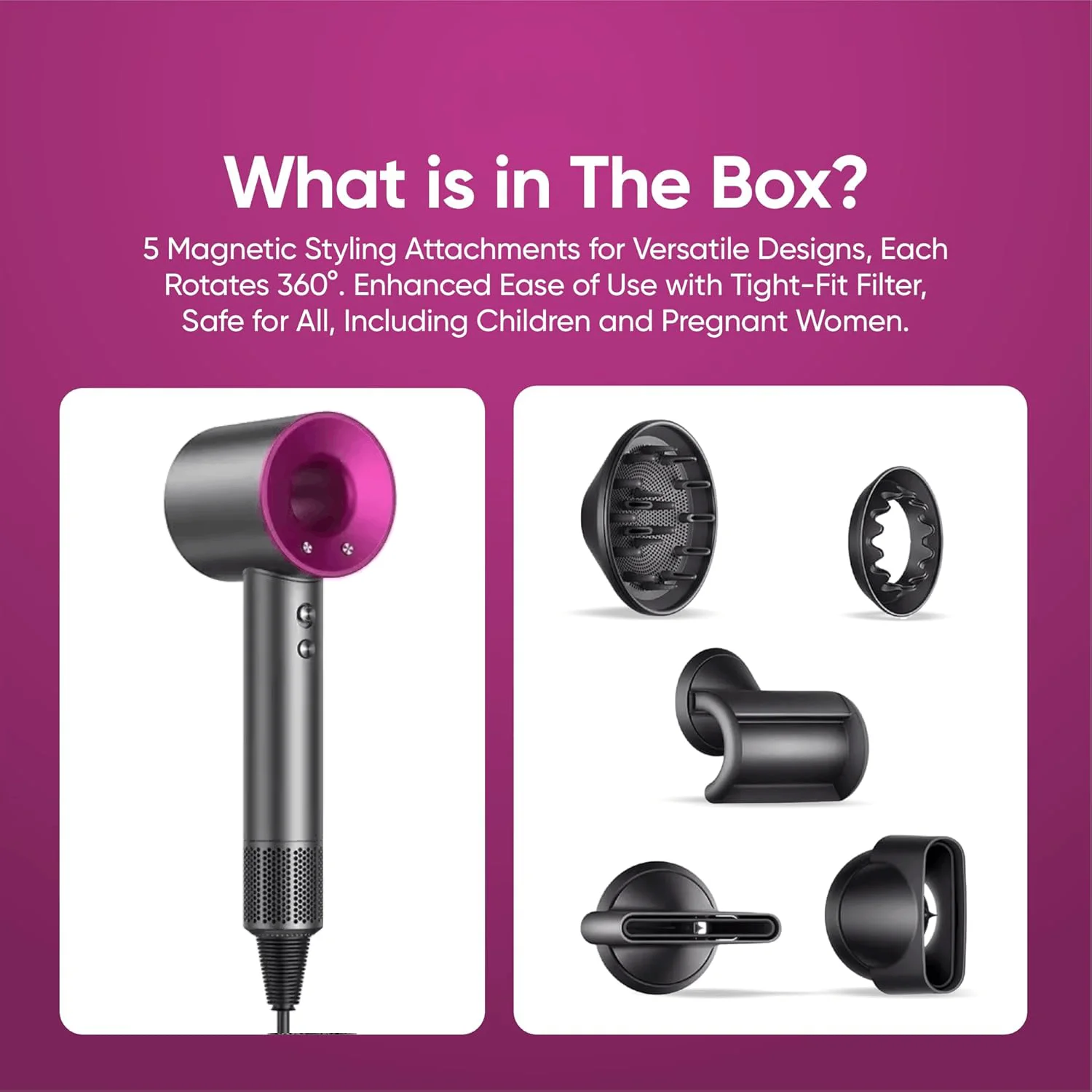 

Профессиональный фен с отрицательными ионами, высокоскоростной, малошумный, с быстрым нагревом, горячим и холодным воздухом, для укладки волос