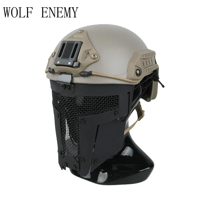 

New Airsoft FAST Module MESH Mask Tactical Half Face Mask Fit Helmet