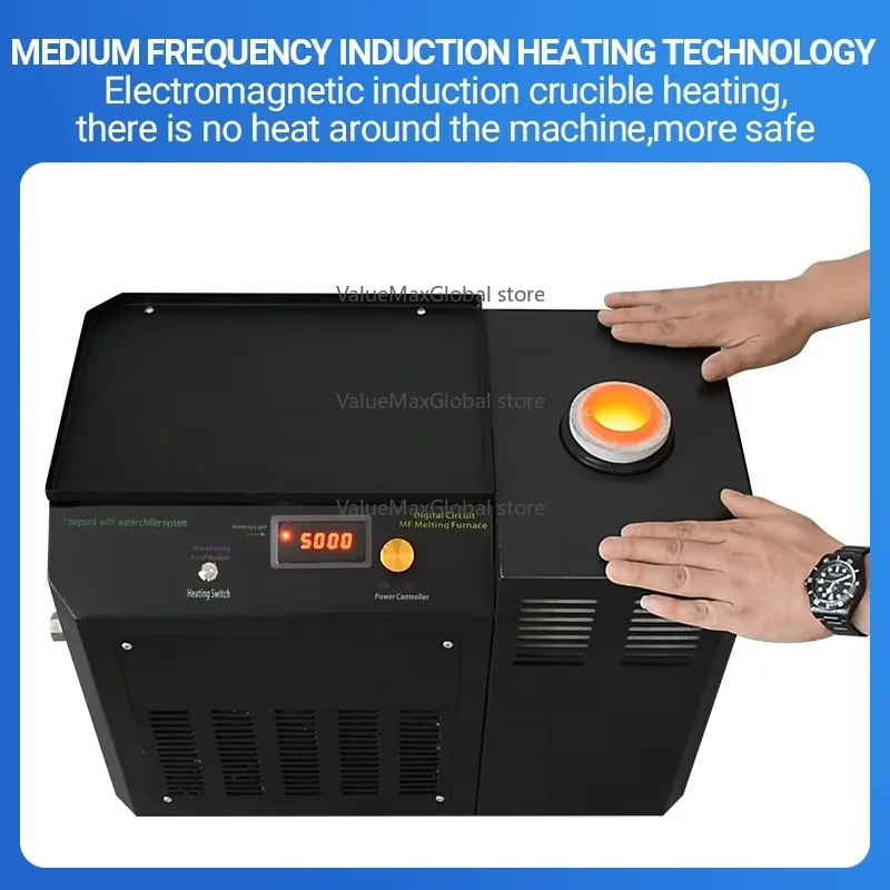Degree Induction Furnace Automatic Water Chiller High-Temperature Vacuum Gold Smelter Core Motor Industrial Furnace