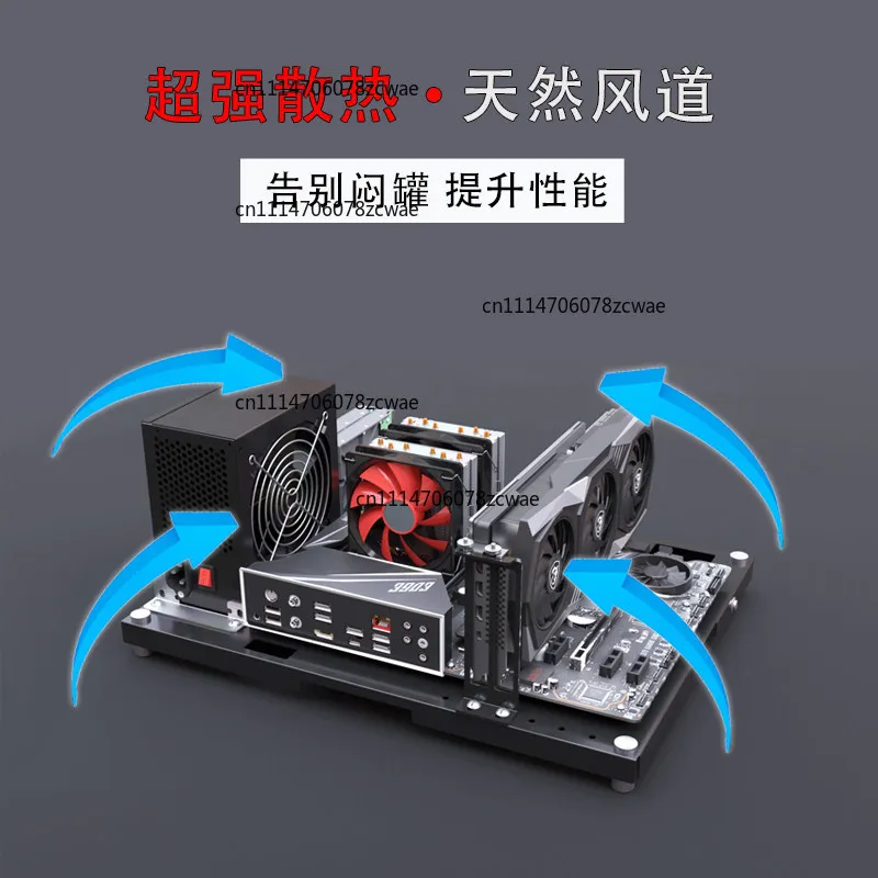 ZOCI-FOR Transparent open, computer case, good heat dissipation, support MATX ATX main board tray rack, simple