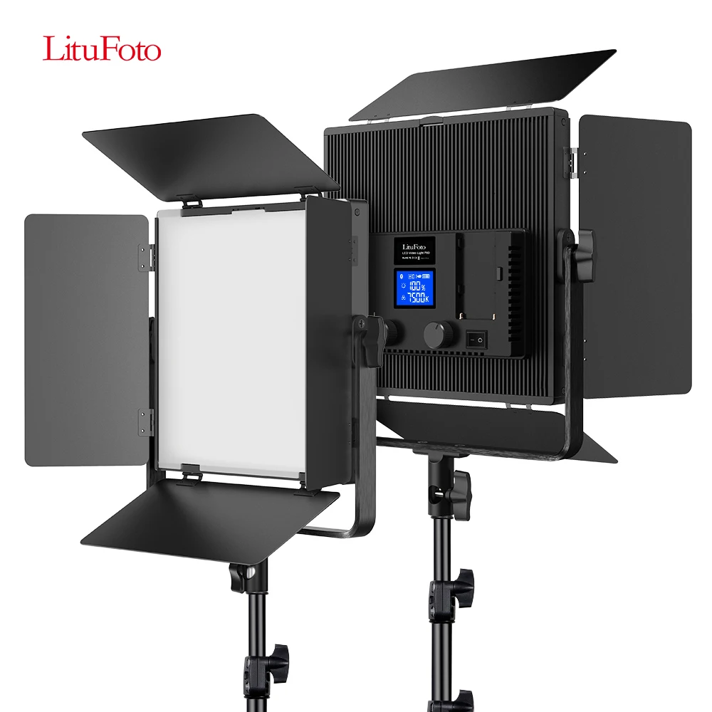 

Hot sell LituFoto 2 Packs Photographic Lighting Camera Studio Vlogging Video Light Set With Tripod Light Stand for Photography