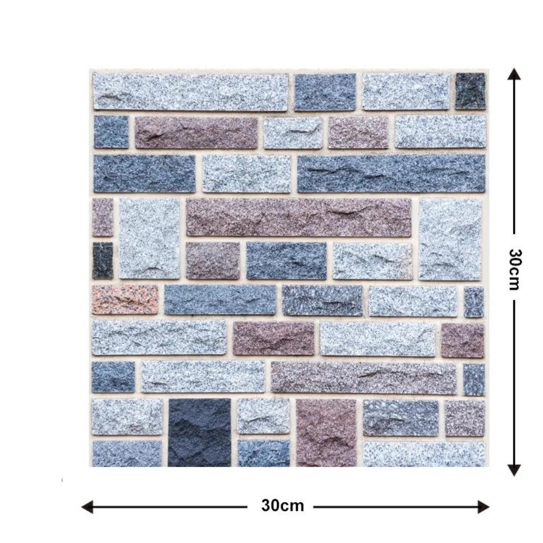 30x30cm 10 Sheets Foam 3D Wall Stickers Self-Adhesive for Living Room Wall Protection Wainscoting Home Renovator