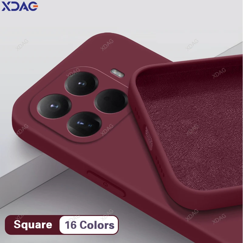 Оригинальный чехол для телефона Xiaomi 15T/15T Pro 5G, жидкий силиконовый чехол с внутренним флокированием, мягкая противоударная задняя крышка, классический квадратный дизайн