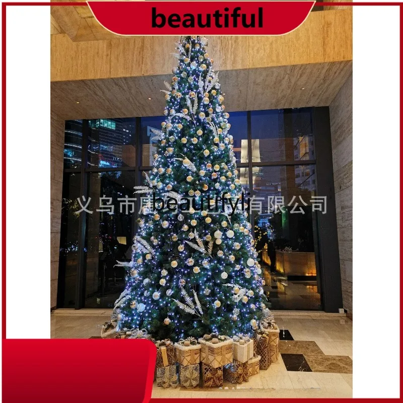 

3/100 meters large encrypted frame Christmas tree, Christmas Mall Hotel Meichen Fa Cai steel pipe automatic hanging tree H