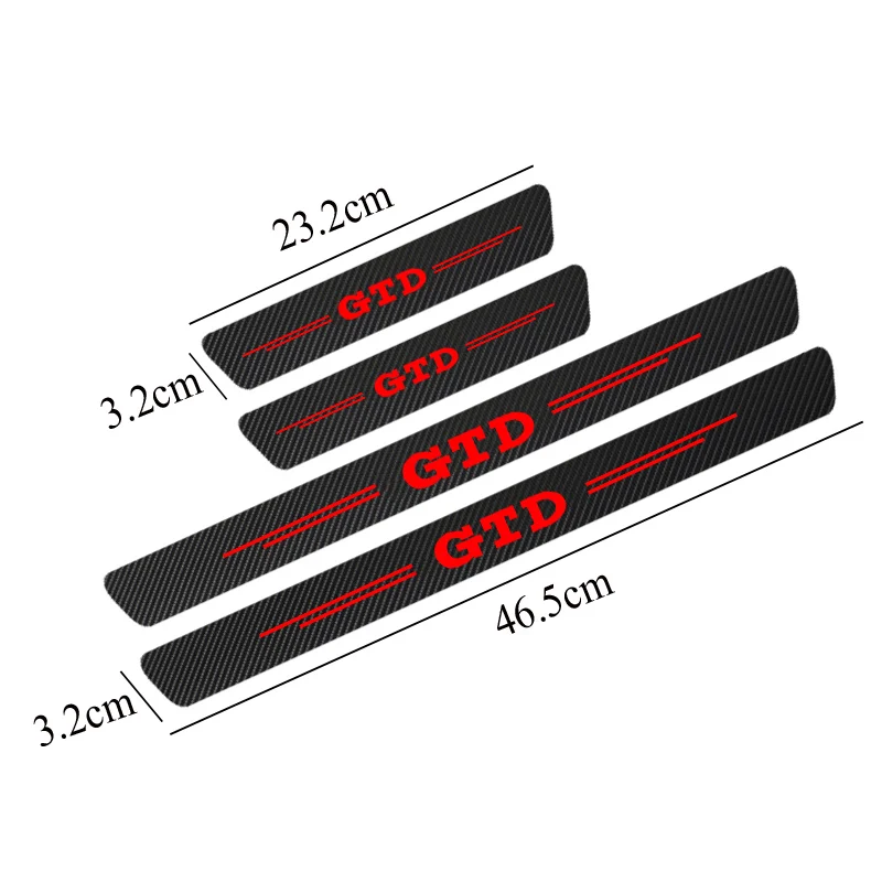 4Pcs Carbon Fiber Car Door Sill Protection Sticker For Volkswagen GTD VW Golf 4 5 6 7 7 MK4 MK5 MK6 MK7 MK8