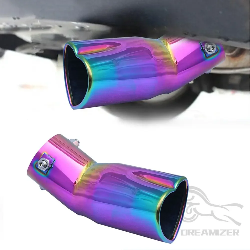 2.5 Inch Car Parts New Design Heart Shape Style Car Accessories Stainless Steel Silver Colorful Exhaust Tips Muffler Tail Pipe