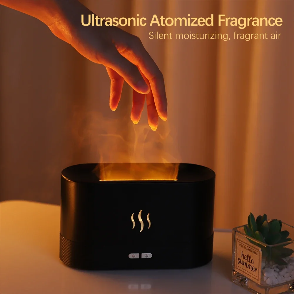 Flame Fire Humidifier Aromatherapy Diffuser | Ultrasonic Aromatic Essences | House Air Humidifier | Home Bedroom Fragrance Diffu