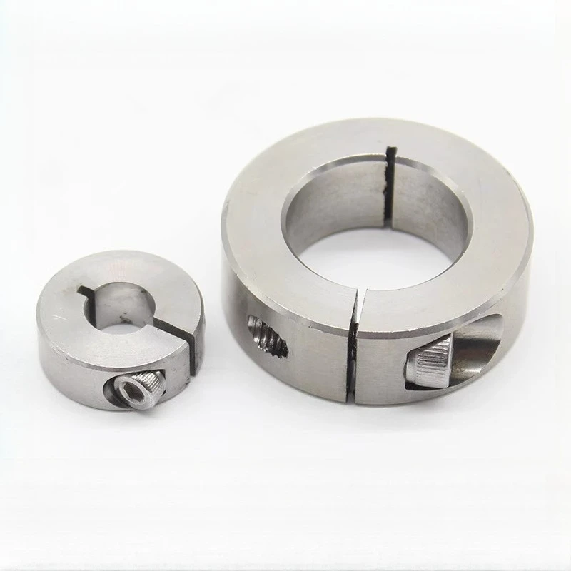 Multi-Material Optical Axis Fixing Rings Kit - 304 SS Split Ring (Thrust Function) & Aluminum One-Piece Clamp with Set Screw