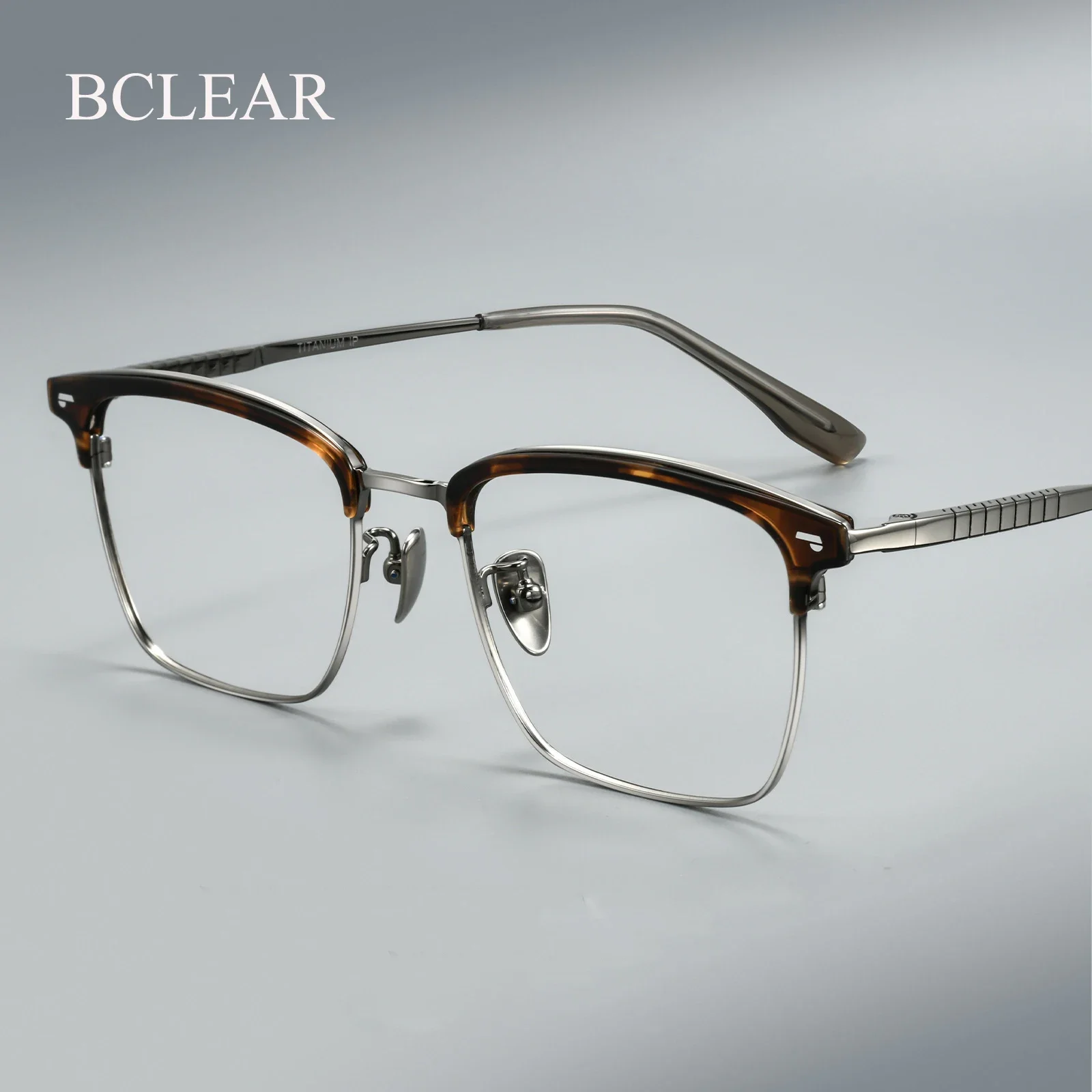 

BCLEAR Japanese Style Eyebrow Frame Eyeglasses Men's Half Glasses Frame Women Business Eyeframe New Fashion Snow Pattern Eyewear