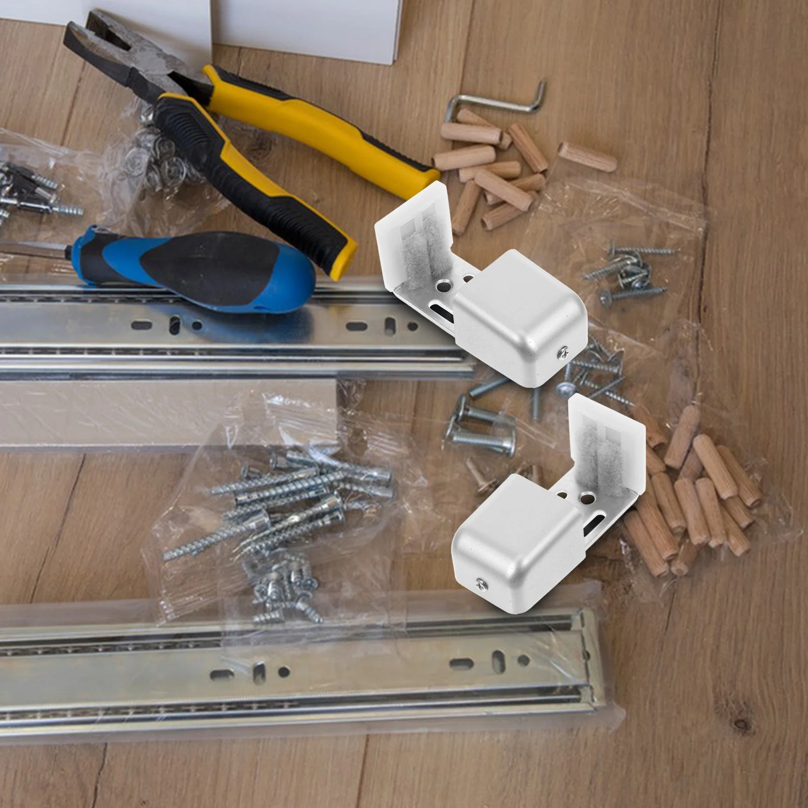 

2Pcs Automatic Door Bottom Guide Sliding Door Track Stable Stopper Adjustable Ground Wheel for Sliding Glass Doors