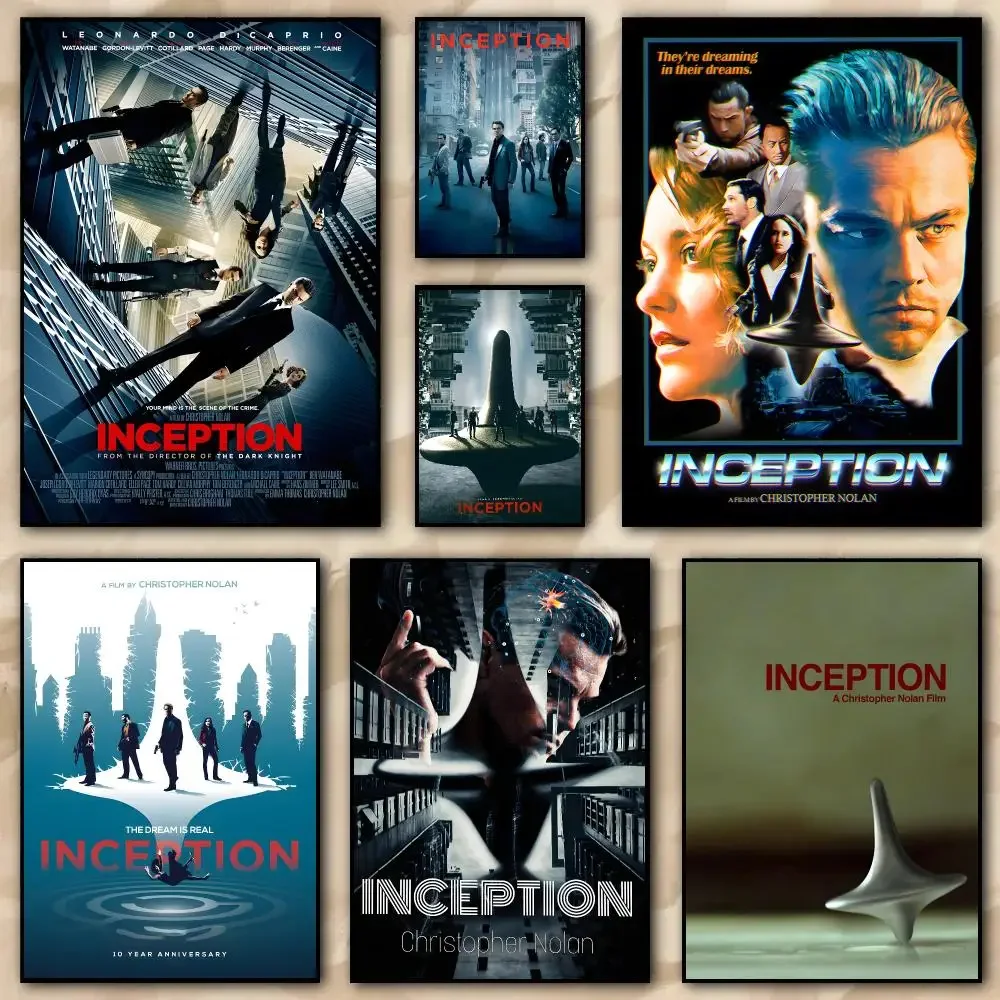 Inception Movie Sci‑Fi Thriller Poster Self-adhesive Waterproof Paper Sticker Coffee House Wall Decor living room