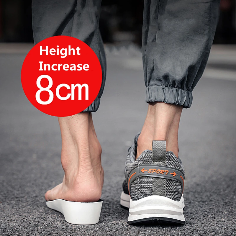 Invisible Height Increase Men Shoes Internal Heightening Shoes For Men Soft Breathable Casual Sneakers Running Zapatillas Hombre