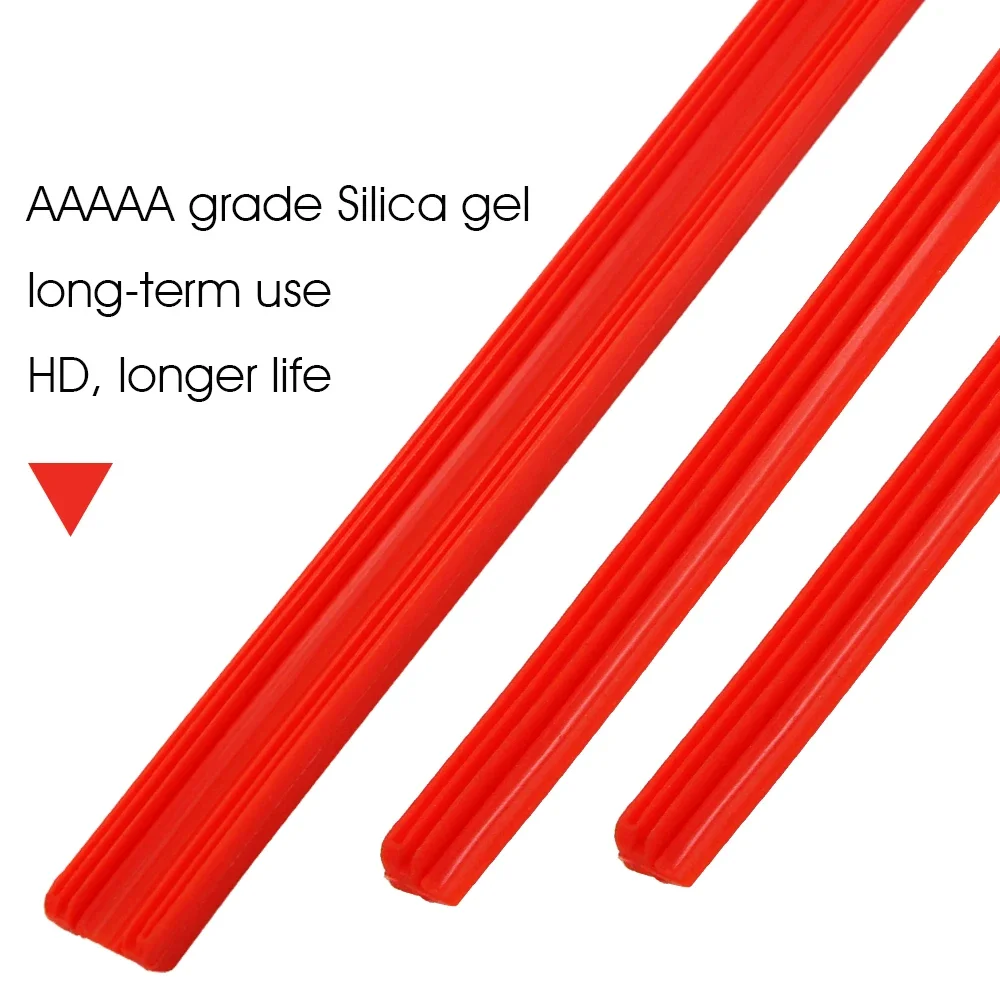 1 PCS RED Car Wiper Blade Silica Gel Silicon Refill Strips for Hybrid Type Wiper Blade 8mm 14