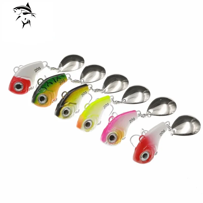 Metal Mini VIB with Spoon Fishing Lure 5G 10G 15G 20G Fish Hooks Fishing Tackle Pin Crankbait Vibration Spinner Sinking Bait