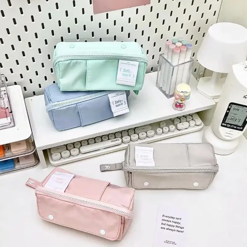 【B】Large Capacity Student Stationery Pen Box Pen Bag Multi Compartment Storage Bag Student Stationery Bag Multi Functional Zipp