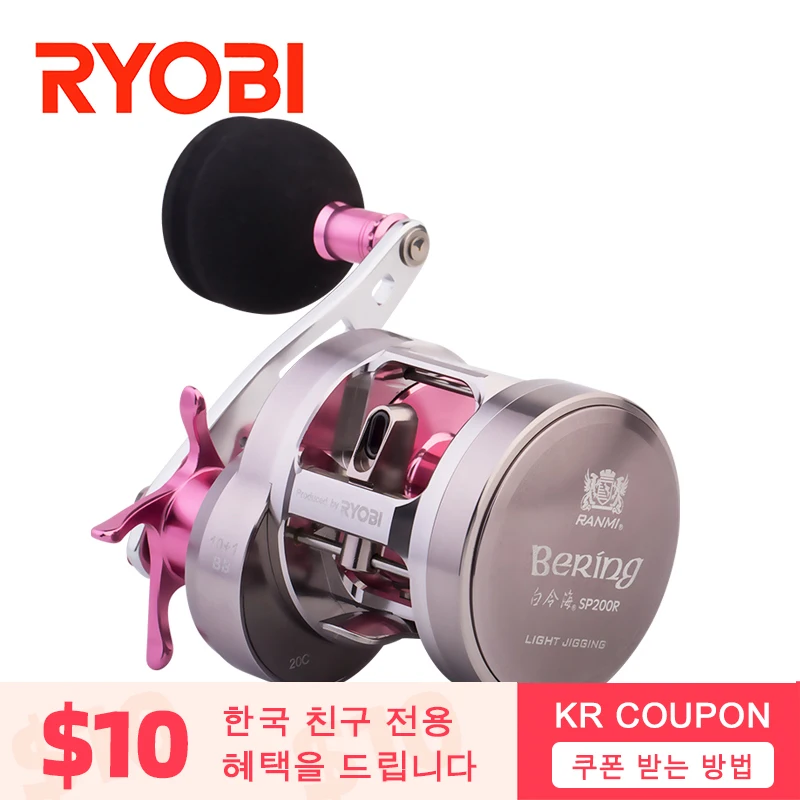 RYOBI RANMI Bering Slow Jigging Reel Fishing Reel Wheel Gear Ratio 6.8:1 Drag 12kg 11BB Drum Wheel