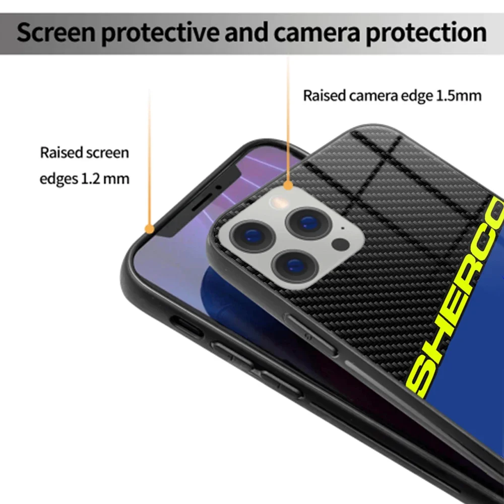 Fashion Sherco Motorcycle Phone Case Tempered Glass For iPhone 13 14 15 12 11 Pro XR XS MAX 8 X 7 6S 6 Plus SE 2020 12 Mini case