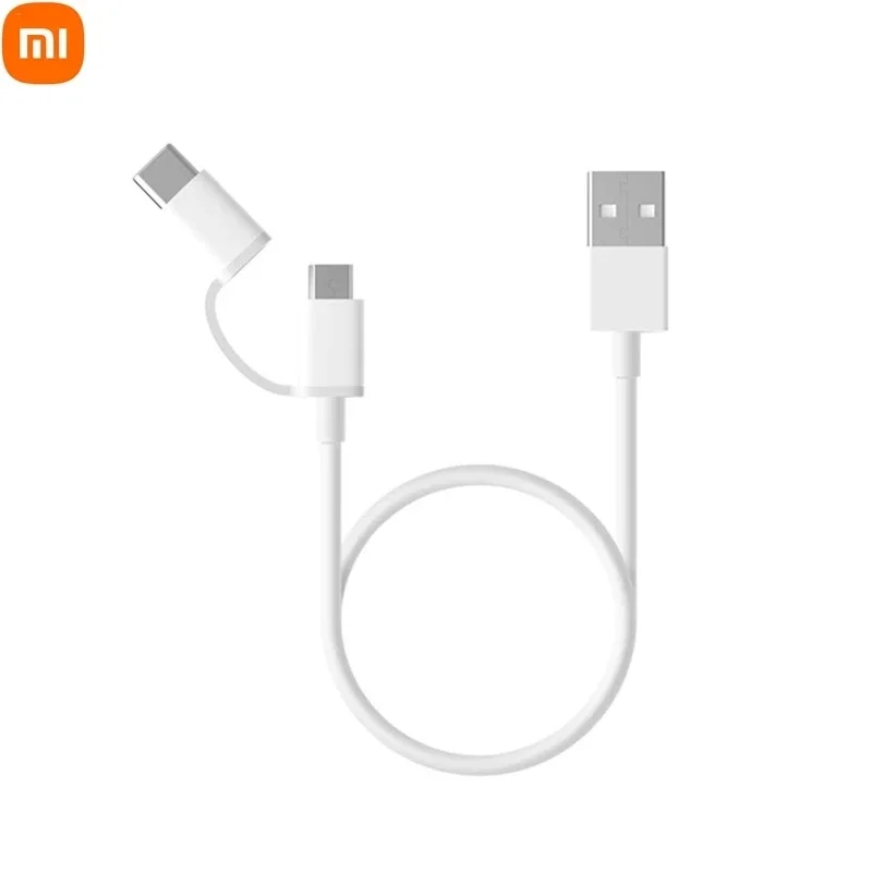 

Оригинальный Xiaomi 2 в 1 кабель для передачи данных Micro USB Тип C 30 см/100 см Быстрый зарядный кабель для внешнего аккумулятора телефона