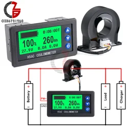 H56CH LCD Digital Hall Coulomb Meter Ammeter Voltmeter DC9-100V 50A 100A 300A 400A Voltage Current Power Meter Battery Indicator